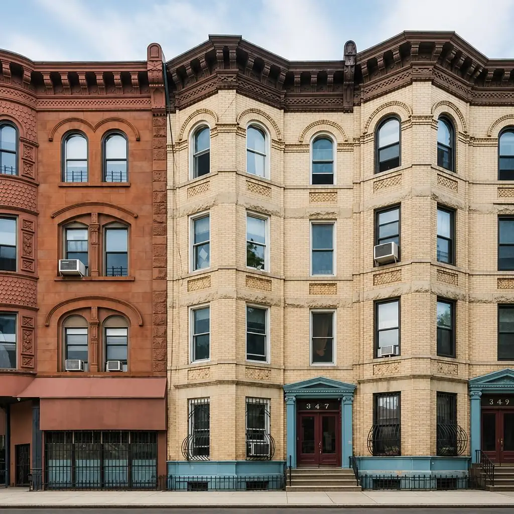Illustrative cleaned facade rendering based on source photography for 347 6th Ave