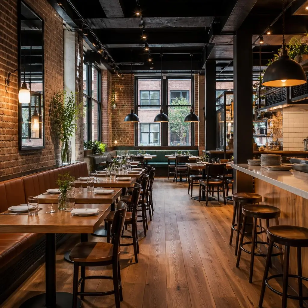 Illustrative restaurant interior for 358 Van Brunt St