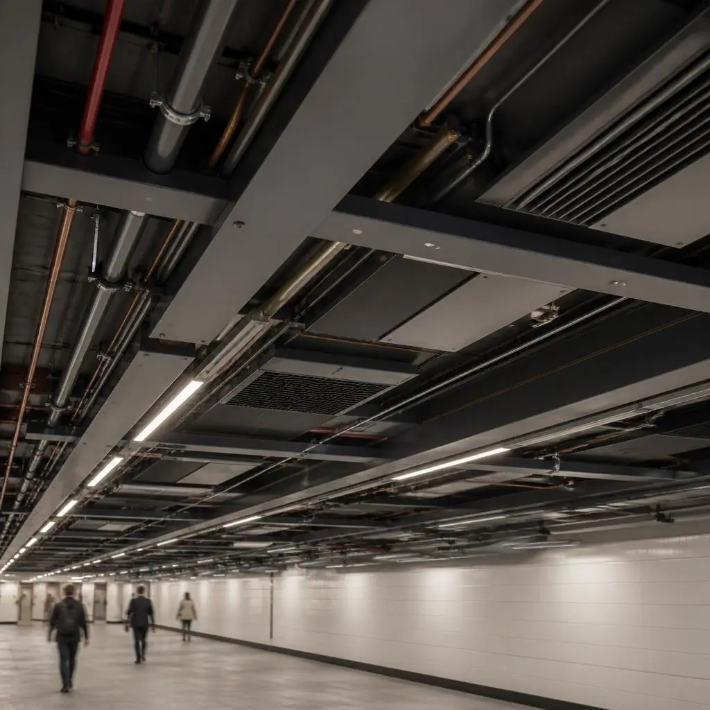 Illustrative subway ceiling rendering for 59th St Lexington